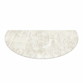 Tapis demi-cercle beige et crème sur fond blanc