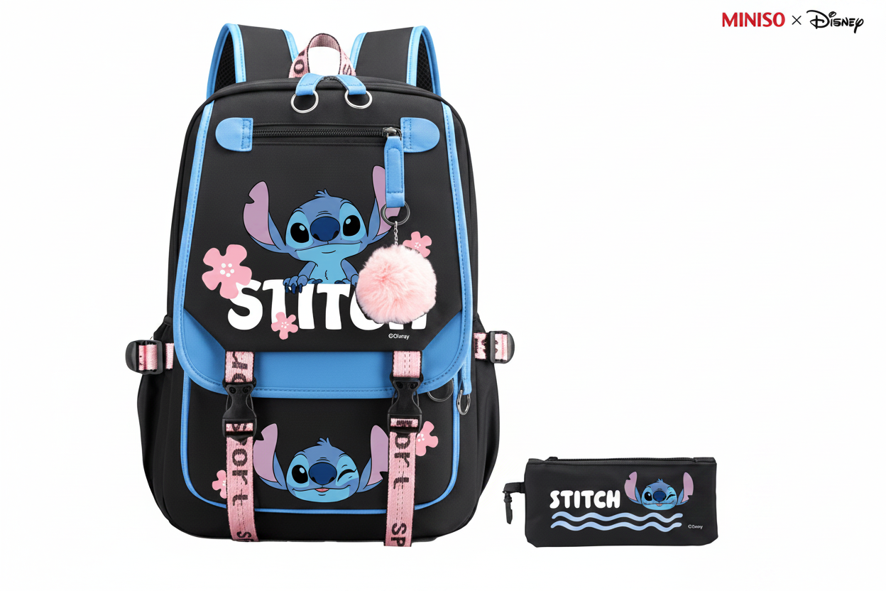 Sac à dos Stitch Disney - Set avec trousse