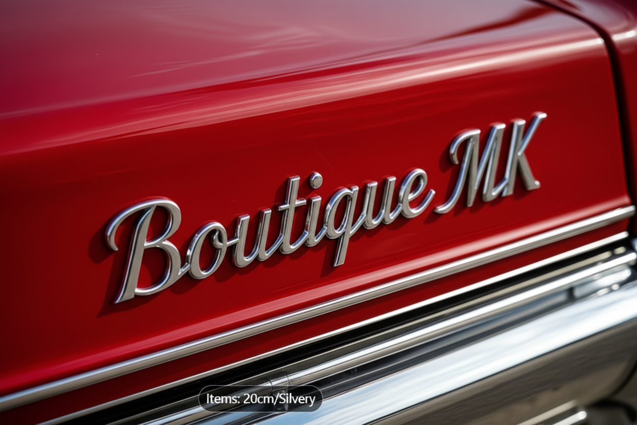 Badge Chrome Personnalisé – Boutique MK