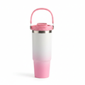 Tumbler Isotherme Rose Dégradé – Inox avec Anse | 40oz