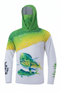 Hoodie Pêche Manches Longues – Imprimé Mahi-Mahi | Cagoule Intégrée | Anti-UV